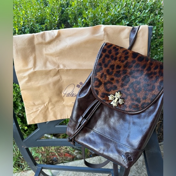 Patricia Nash  Seluci Large Backpack Leopard Brown - Picture 1 of 16